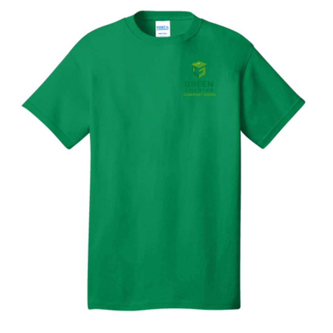 GREEN Charter Elementary School Pocket Logo P&C Youth T-shirt - SOLD IN PERSON ONLY @ GREENVILLE ELEMENTARY CAMPUS