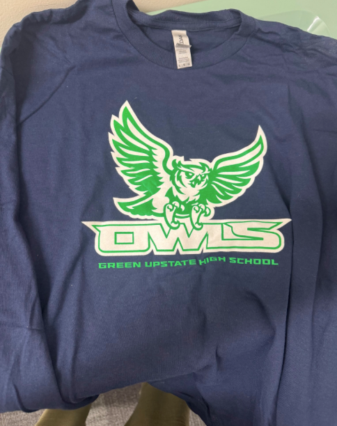 Adult Long Sleeve Navy Athletic Owl T-shirt - Clearance Design - SOLD IN PERSON ONLY @ GUHS CAMPUS