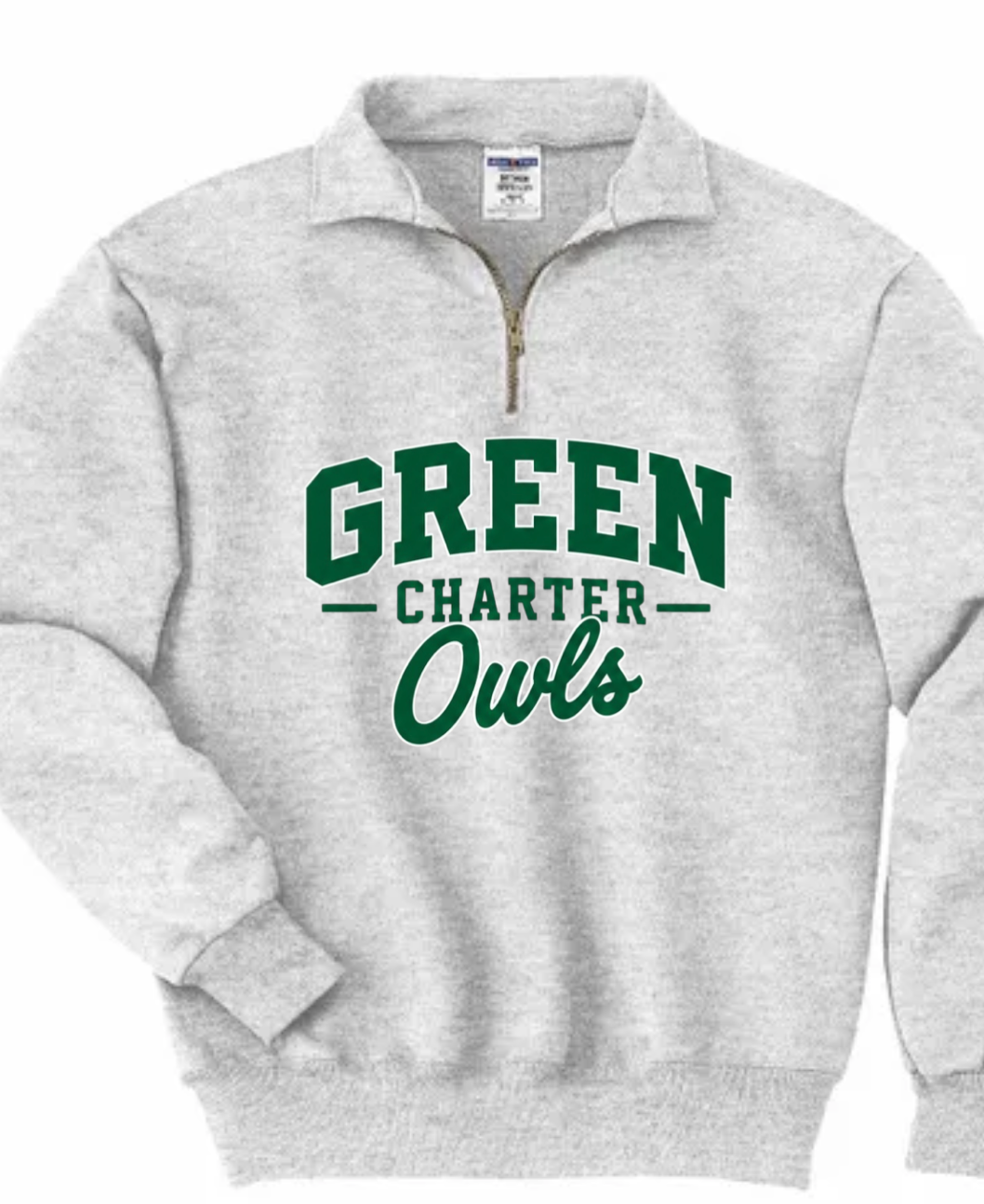 Youth & Adult GREEN Charter Owls 1/4 Zip Sweatshirt