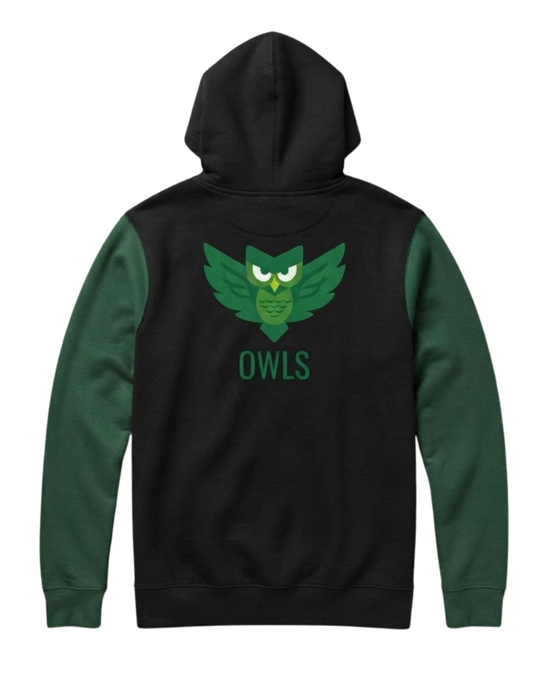 Youth & Adult GREEN Charter Owls Black & Green Hoodie