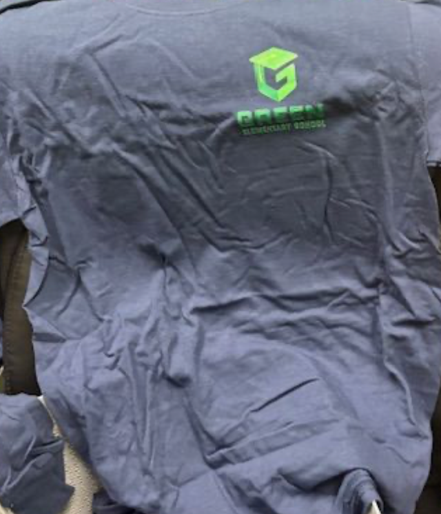 GREEN Elementary Left Chest Navy Long Sleeve T-shirt - SOLD IN PERSON ONLY @ GREENVILLE ELEMENTARY